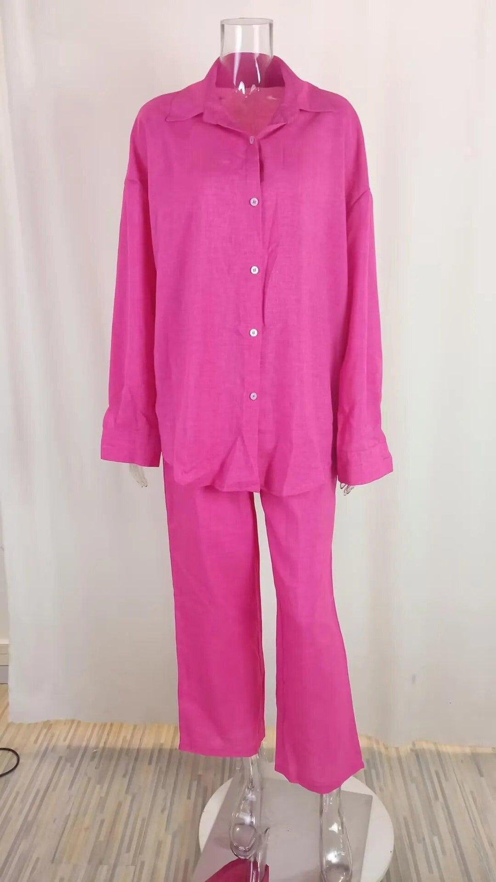Ensemble chemise et pantalon uni – vue 4