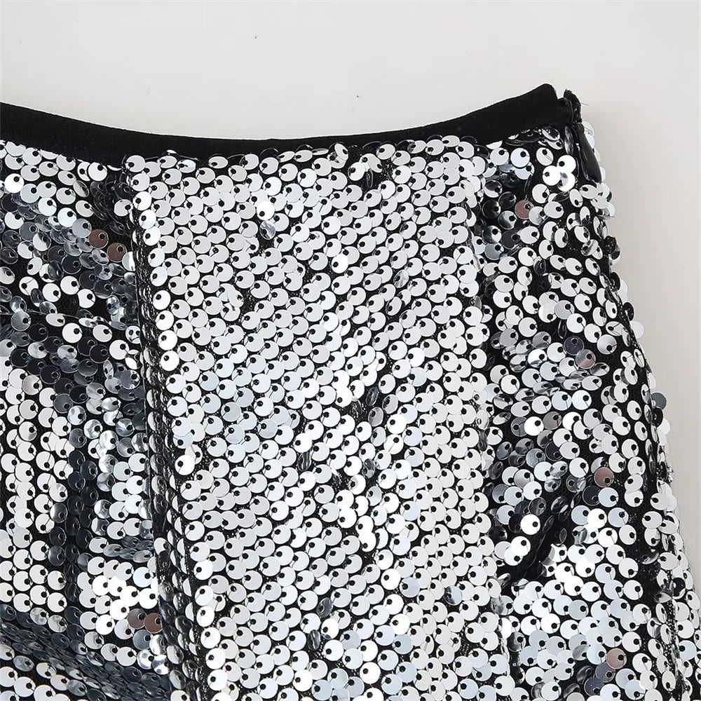 Jupe courte à paillettes