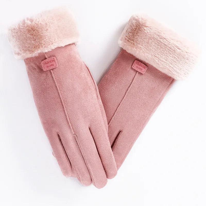Gants d'hiver doux doublés – rose