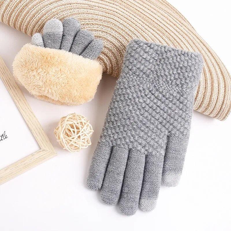 Gants en maille unis