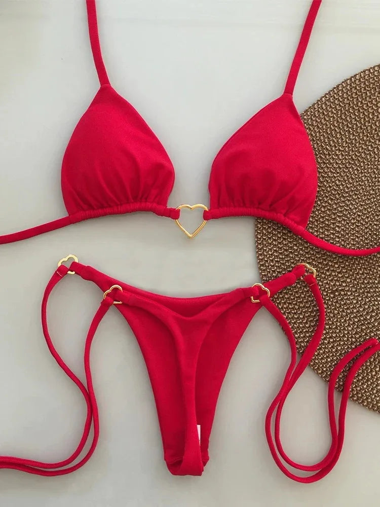 Éclat Rosé – Bikini à lacets deux pièces
