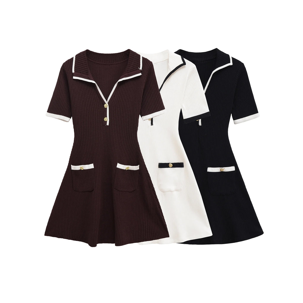 Robe « Summer Bloom » – Mini A-line col V femme