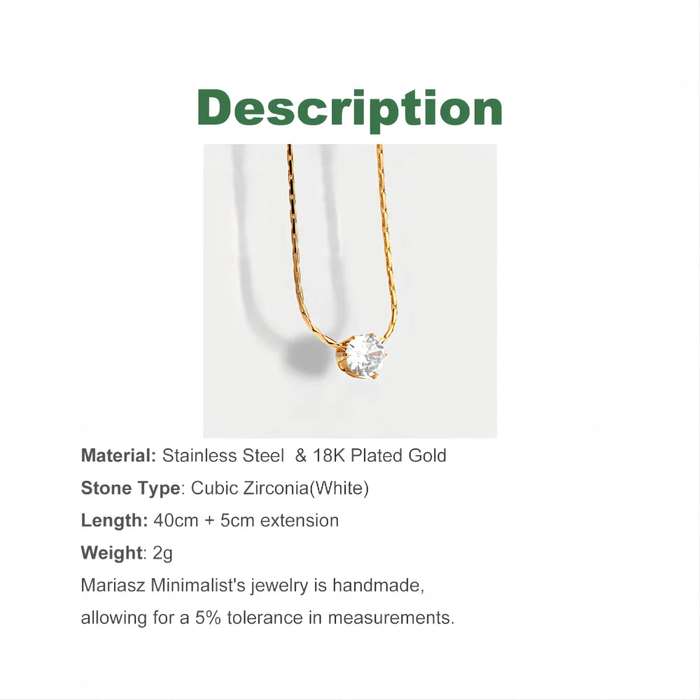 Collier point lumineux zircon