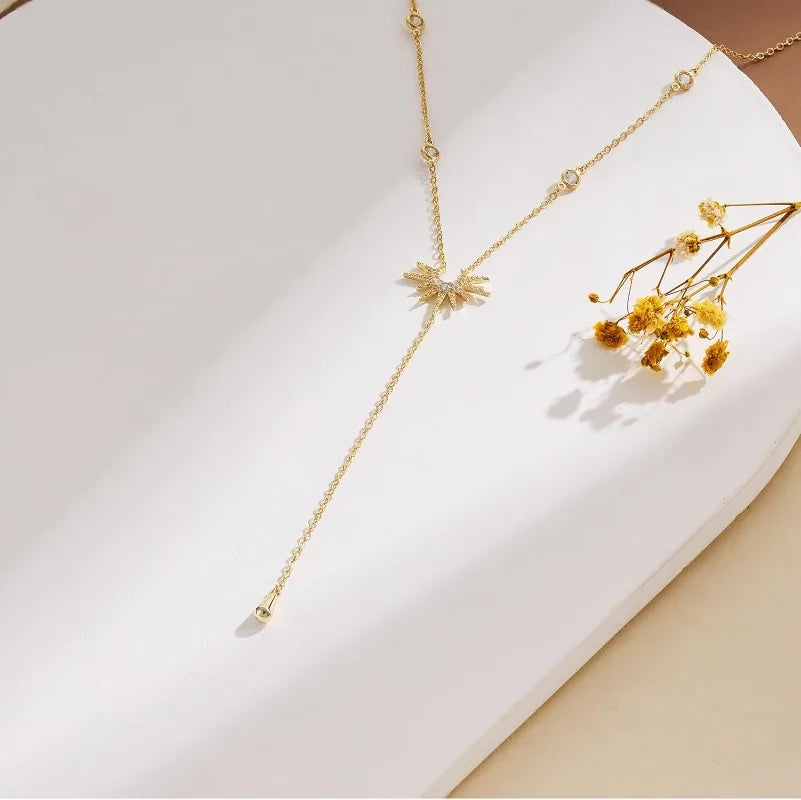 Collier en Y doré pendentif étoile – vue 6