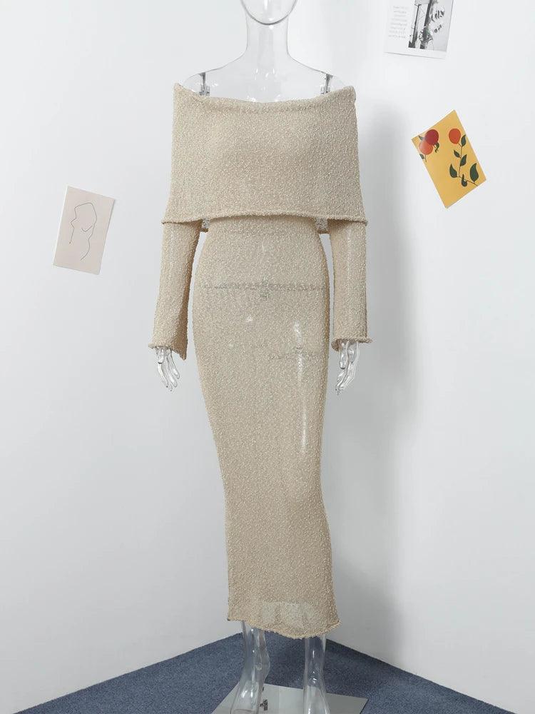 Robe tricotée ajourée