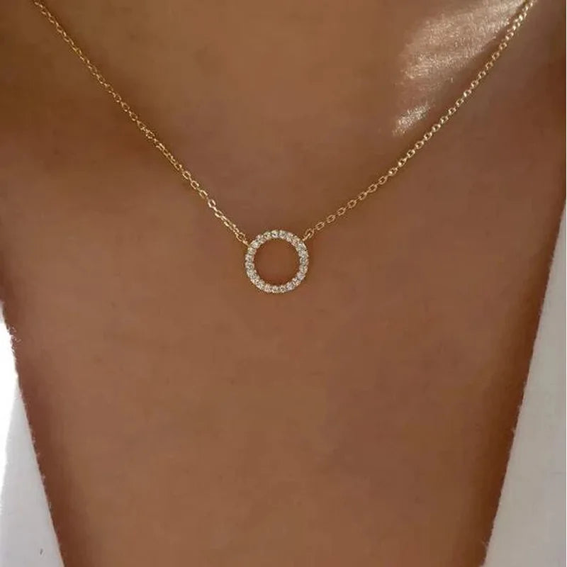 Collier pendentif cercle scintillant – vue 7
