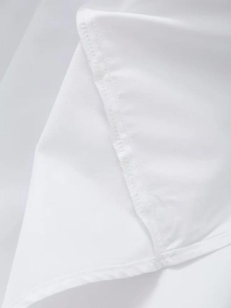 Robe mi-longue blanche pur