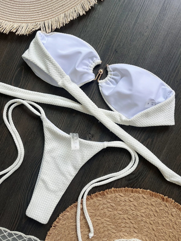 Évasion Élégante – Bikini Tricoté Sans Armature