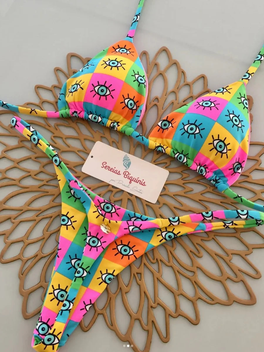 JungleLuxe – Bikini imprimé à nouer