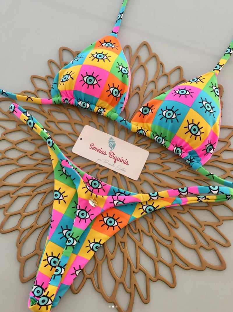 JungleLuxe – Bikini imprimé à nouer
