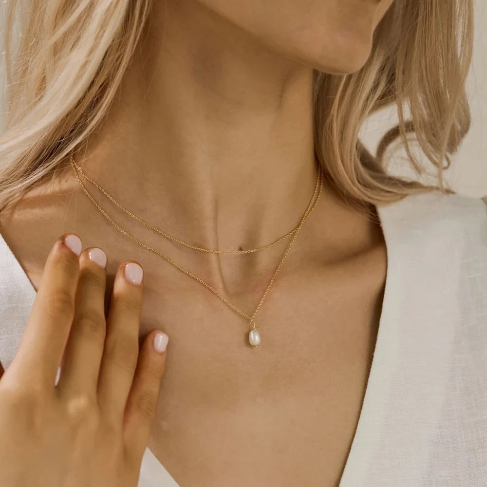 Collier double rang à perle d'imitation – vue 3