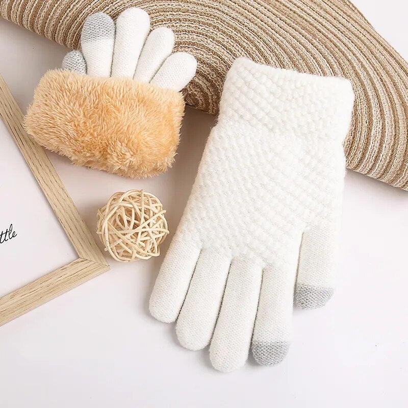 Gants en maille unis