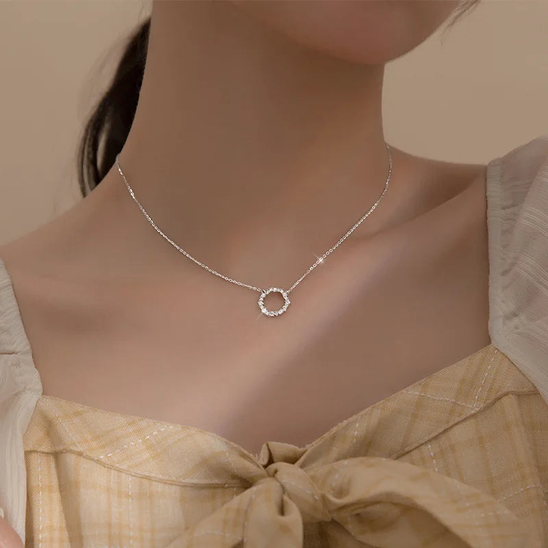 Collier pendentif cercle scintillant – vue 2