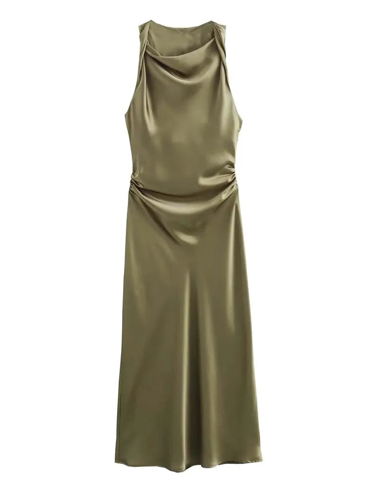 Robe Élégance Bohème – Halter Plissé
