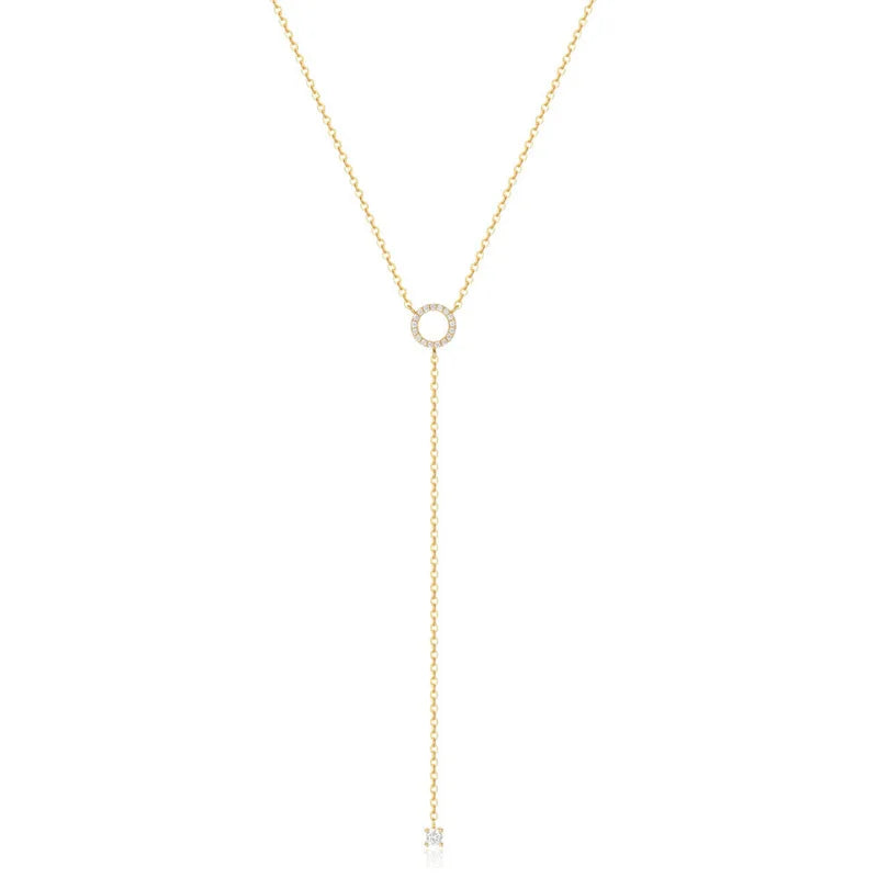 Collier Choker en Argent 925 avec Pendentif Double-Cercle et Zircon – Élégance Raffinée pour Femmes