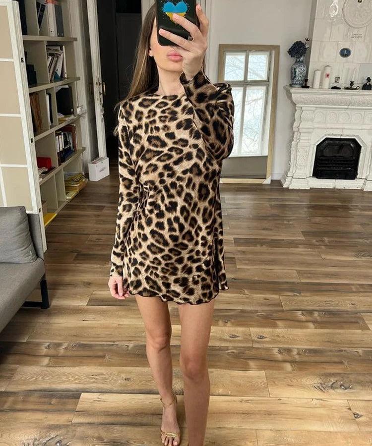 Mini robe imprimée léopard