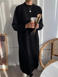Robe pull longue en maille – noir