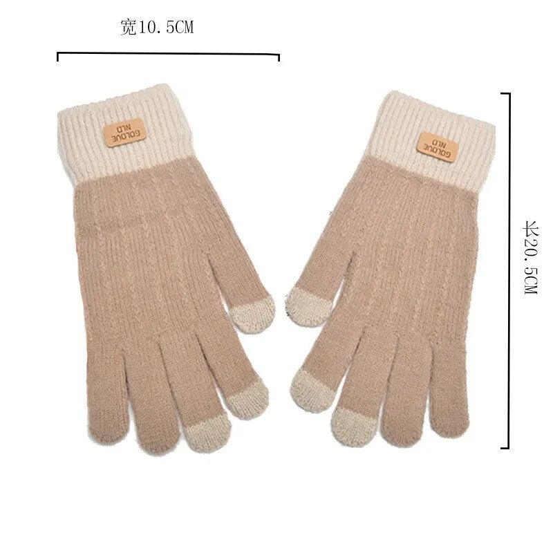Gants d'hiver rayés en maille – vue 4
